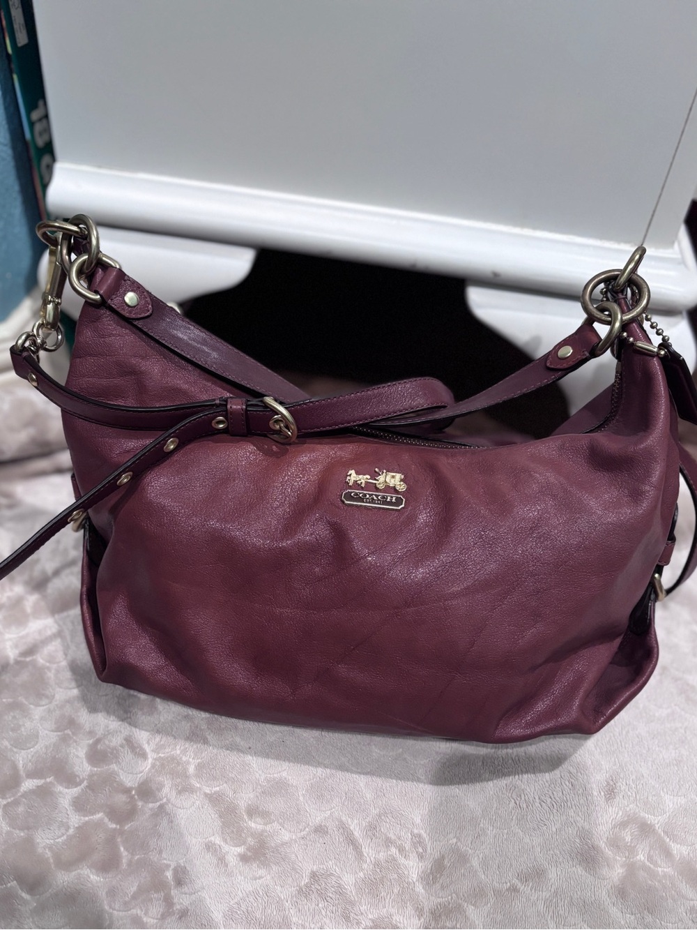 Coach Satchel Leather Hobo Bag in brown. Used condition. Some marks inside.
